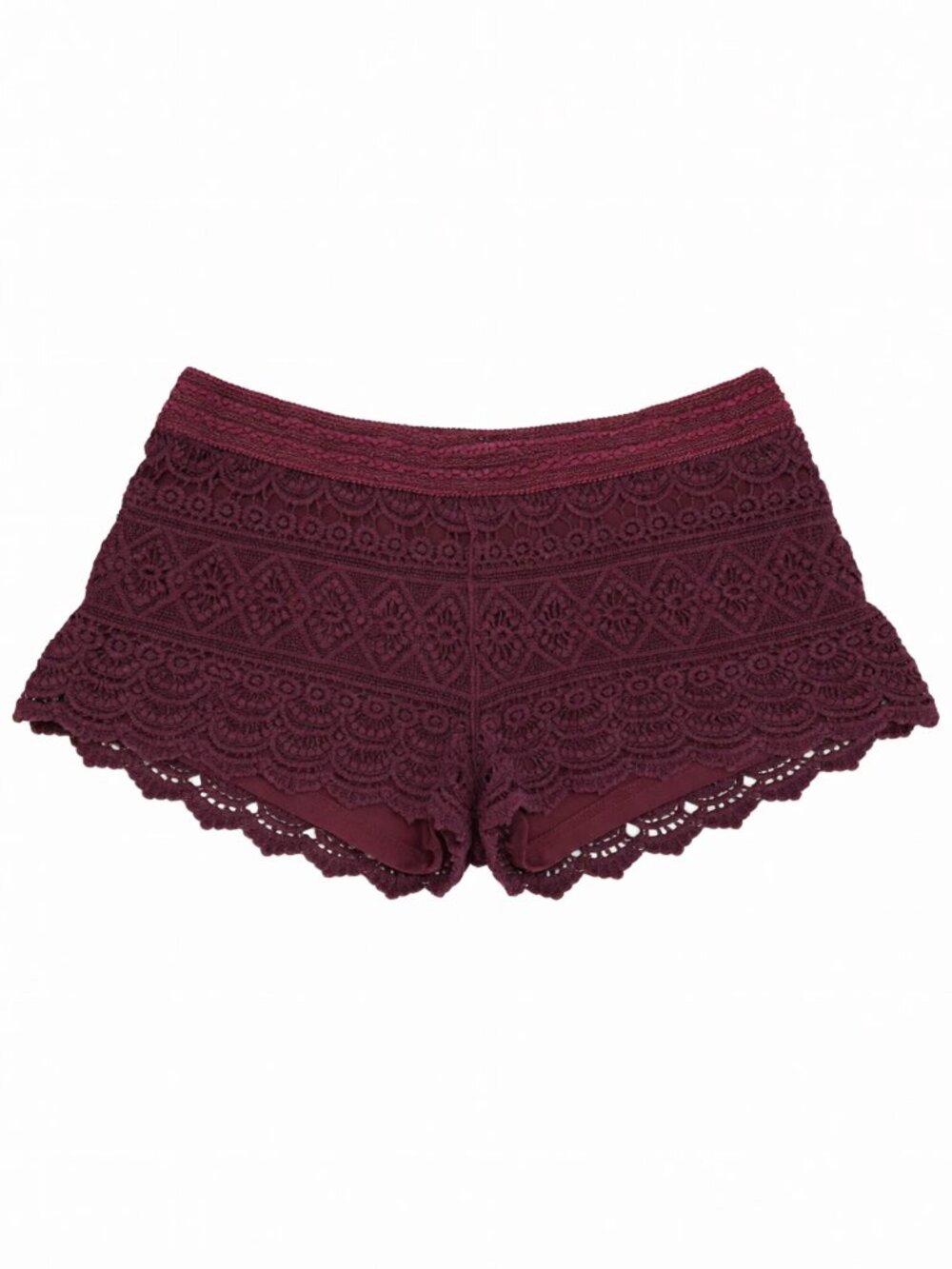 Trillium Crochet Shorts L Burgundy